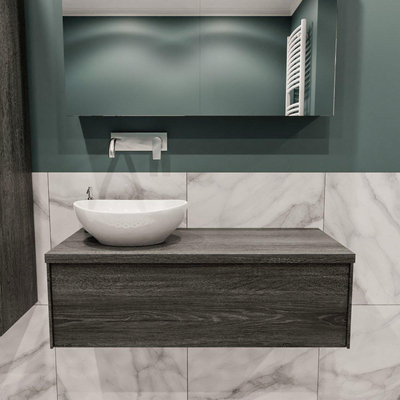 Mondiaz LUSH Meuble salle de bains avec 1 tiroir lavabo BARCO 100x30x45cm Gauche sans trou de robinet Anthracite