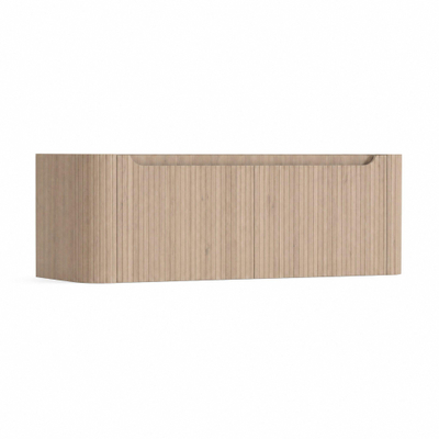 H&R Badmeubelen Juice Wastafelonderkast - 120x45x40cm - afgeronde hoeken - 3D-front - 2 lades - geïntegreerde greep - rockford oak