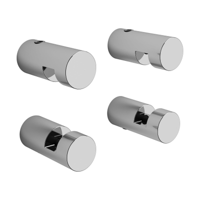 Clou Hold Me spiegelklemmen – rond – 1.5x3.5 cm – set van 4 – Chroom