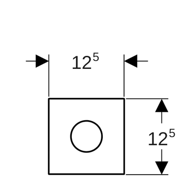 Geberit type 40 urinioir bedieningsplaat - batterij - rond - zwart chr./geb,easy-to-cl