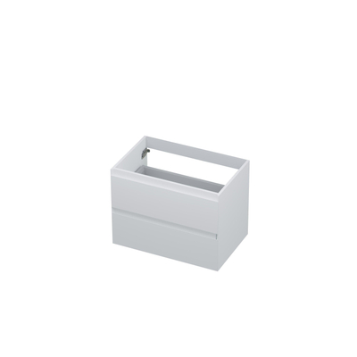 INK Wastafelonderkast - 70x45x52cm - 2 lades - greeploos - MDF lak - Mat wit