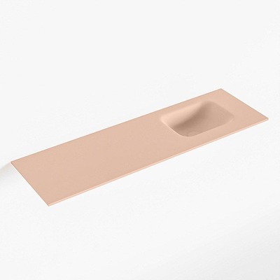 Mondiaz LEX Fontaine - 100x30x0.9cm - lavabo droit - sans trous de robinetterie - pour meuble de toilettes - Solid surface - Rosee