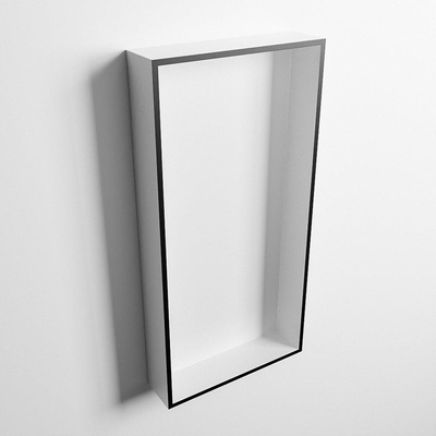 Mondiaz Easy nis 29.5x59.5x8cm voor Inbouw/opbouw 1 open vak Solid surface Talc/Urban