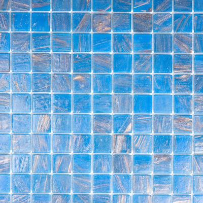 The Mosaic Factory Amsterdam mozaïektegel - 32.2x32.2cm - wand en vloertegel - Vierkant - Glas Blue glans