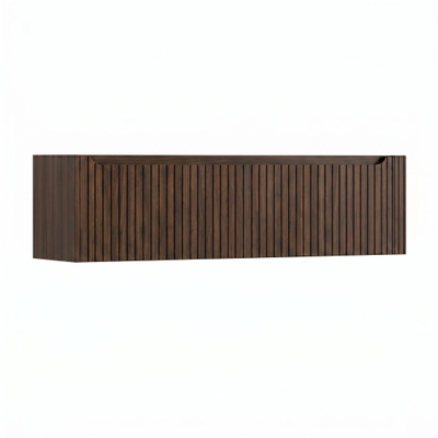 H&R Badmeubelen Juice Wastafelonderkast - 160x45x40cm - rechterhoek afgerond - 2 lades - geïntegreerde greep - coffee