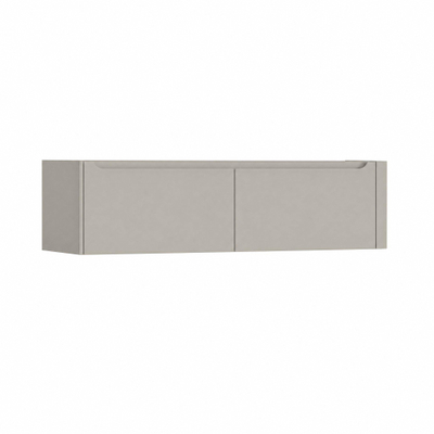 H&R Badmeubelen Juice Wastafelonderkast - 160x45x40cm - rechterhoek afgerond - 2 lades - geïntegreerde greep - beige mat