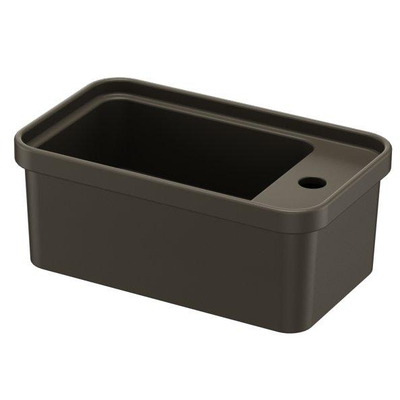 QeramiQ Élan Ensemble de fontaine - 45x27cm - 1 trou de robinet - céramique - porte-serviettes - caffé mat (brun)