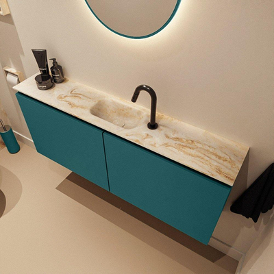 MONDIAZ TURE-DLUX Meuble WC 120 cm Smag. EDEN lavabo Frappe position milieu. Avec 1 trou de robinet.