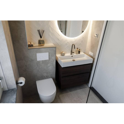 INK Unlimited Lavabo à poser 80x11x45cm 1 trou de robinet lavabo porcelaine Blanc brillant