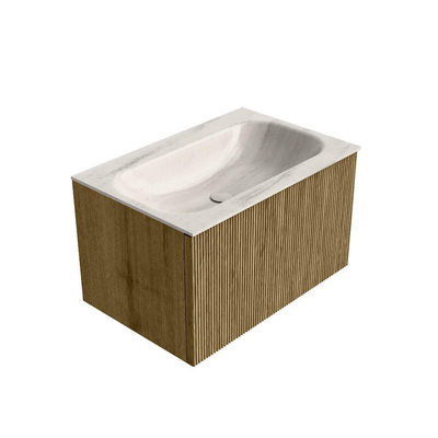 MONDIAZ KURVE-DLUX Meuble de salle de bains 70cm couleur Dusk avec 1 tiroir et 0 portes. Lavabo BIG SMALL Milieu 1 trou de robinet Meli.