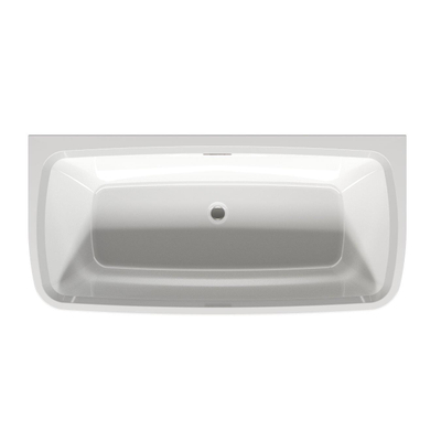 Riho adore baignoire semi-libre 180x86cm à montage central avec remplissage de baignoire chromé acrylique blanc brillant