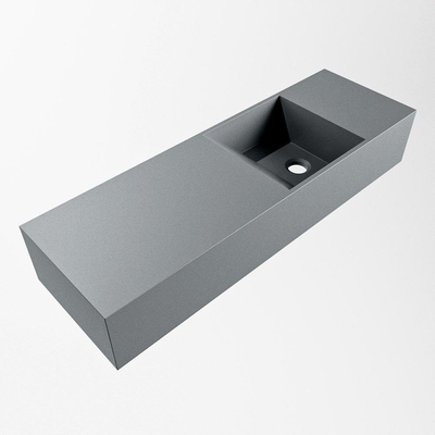 Mondiaz TYNE Fontein - 70x23x12cm - wasbak Rechts - zonder kraangaten - solid surface - Plata