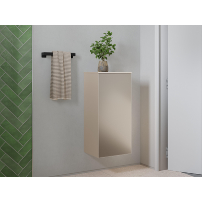 Hansgrohe Xevolos E Armoire mi-haute - 89x40x36cm - 1 porte - façade metallic sand - push to open - charnière à droite - sand matt beige