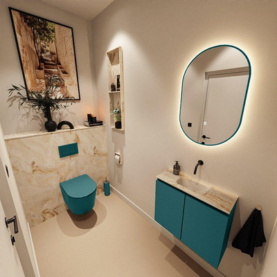 MONDIAZ TURE-DLUX 60cm toiletmeubel Smag. EDEN wastafel Frappe positie midden. Zonder kraangat.
