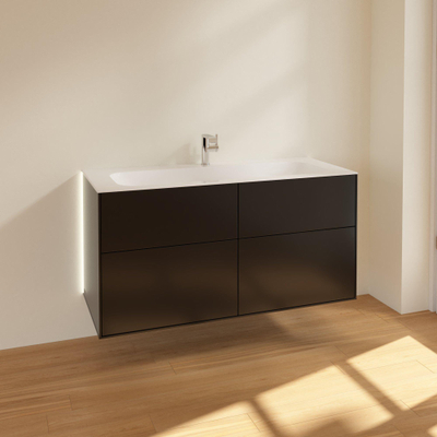 Villeroy & Boch finion wastafelonderkast - 119.6x59.1cm - 4 lades - mat zwart