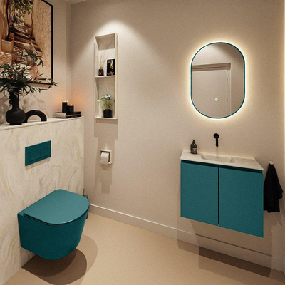 MONDIAZ TURE-DLUX Meuble toilette - 60cm - Smag - EDEN - vasque Ostra - position centrale - sans trou de robinet