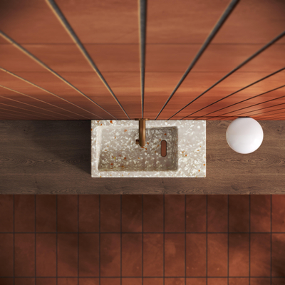 Clou Flush 3 fontein - 36x18cm - rechts - gerecycled PE - licht terra - licht beschadigd - OUTLET UDEN