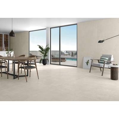 Terravito Belmiro wand- en vloertegel - 29.5x59.5cm - 8.7mm - Rechthoek - gerectificeerd - Betonlook - mat beige - Ash