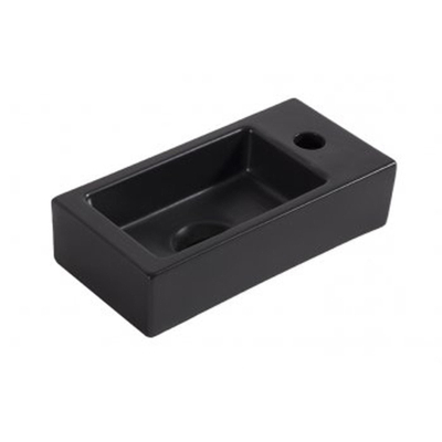 Wiesbaden Fonteinset Rhea S mini met fontein rechts quartz, kraan, sifon en afvoerplug geborsteld messing