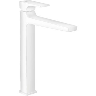 Hansgrohe Metropol 1-gats wastafelkraan 260 met push open waste met voorsprong vaste uitloop 20.4cm mat wit