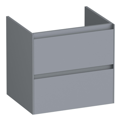 BRAUER Inspire wastafelonderkast 60 2 softclose lades - greeploos - 1 sifon uitsparing - mat grijs