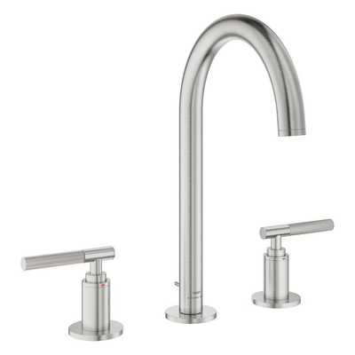 Grohe Atrio private collection L-size 3-gats wastafelkraan z/grepen supersteel