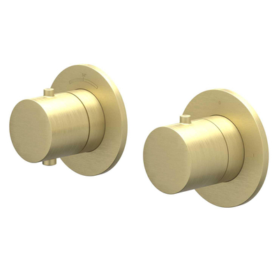 IVY Bond Partie apparente - pour Mitigeur thermostatique encastré - 2 voies - inverseur d'arrêt - symmetry - rosace ronde - Or brossé mat PVD