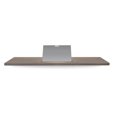 Looox Wood collection bath shelf 88cm met houder RVS geborsteld eiken RVS geborsteld