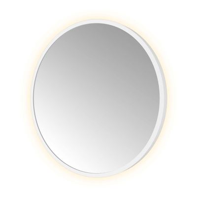 Hotbath &MORE Spiegel in aluminium frame / round - diameter 40cm - inclusief indirect LED - color changing - dimbaar - dottless - met afstandsbediening - mat wit