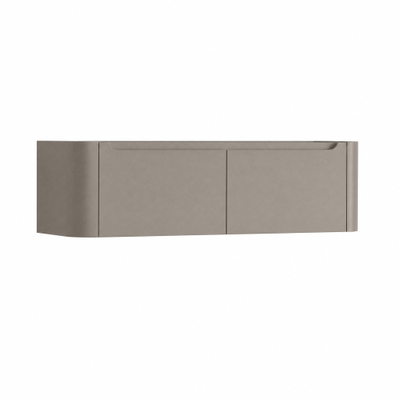 H&R badmeubelen Juice Wastafelonderkast - 140x45x40cm - afgeronde hoeken - 2 lades - geïntegreerde greep - beige mat