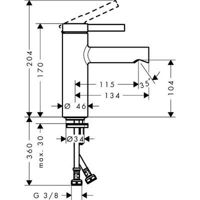 Hansgrohe Zesis S eengreeps wastafelmengkraan 100 CoolStart met Push Open afvoer chroom