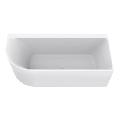 Wiesbaden Zenn baignoire d'angle droite 180 x 80 cm acrylique brillant blanc avec vidage brillant blanc