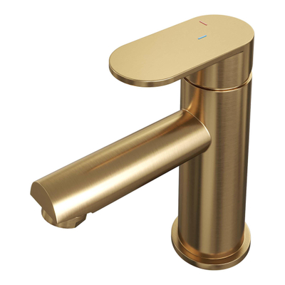 Brauer Gold Edition wastafelkraan - model C - opbouw - laag - PVD - geborsteld goud