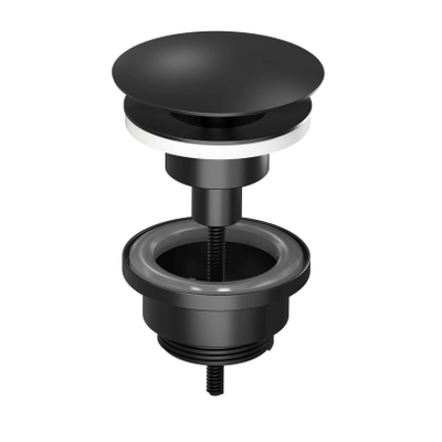 Forzalaqua afvoerplug 5/4 standaard open Rond Zwart mat OUTLETSTORE