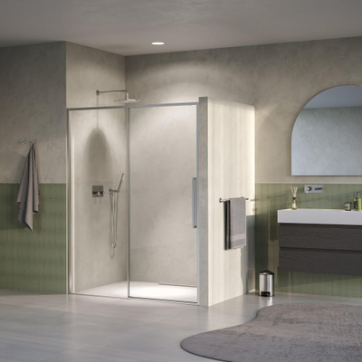 BRAUER Galactic Nisdeur - 160x200 - 2-delig schuif - helder glas - omkeerbaar - incl. glascoating - geborsteld RVS PVD