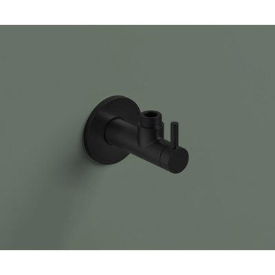 Hotbath Cobber robinet d'équerre - 2 voies inverseur - Noir mat PVD