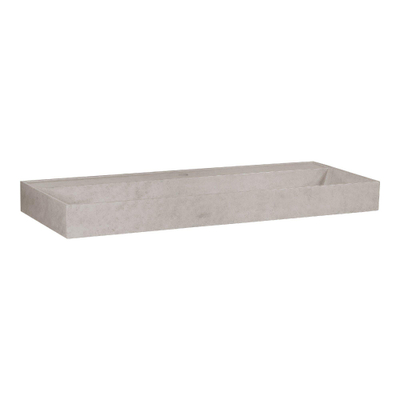 Saniclass concrete lavabo 119.2x46x11cm 1 évier 1 trou pour robinet sans trop-plein béton enduit gris chiné seconde choix