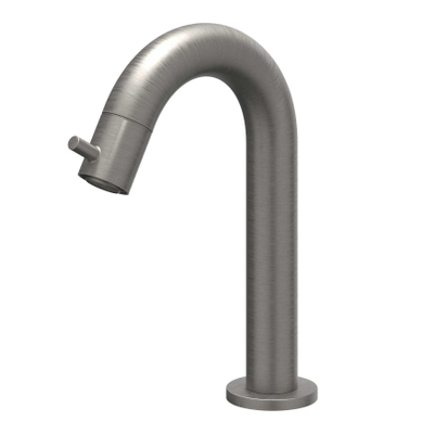 IVY Bond Fonteinkraan - gebogen - opbouw - laag - Geborsteld metal black PVD