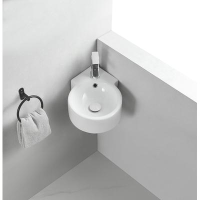 Wiesbaden Atlas lave-mains d'angle 44 x 27,5 x 12 cm céramique brillant blanc