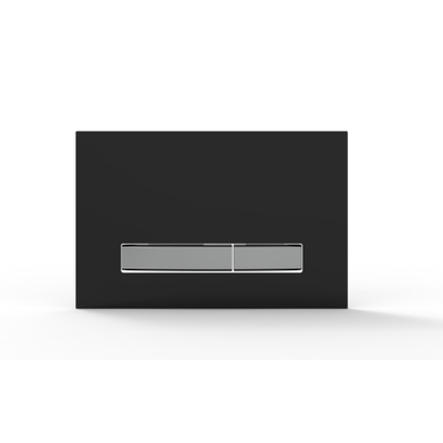 QeramiQ Push Metal Thin Plaque de commande - 25x16cm - pour réservoir encastré Geberit UP320 - double chasse - noir mat