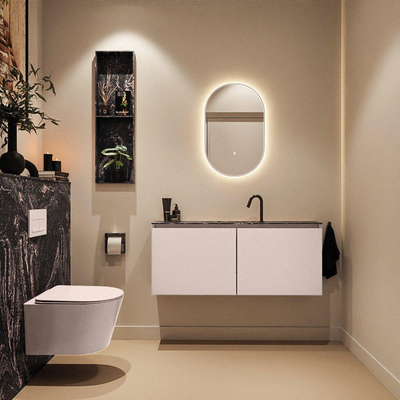 MONDIAZ TURE-DLUX 120cm toiletmeubel Rosee. EDEN wastafel Lava positie midden. Met 1 kraangat.