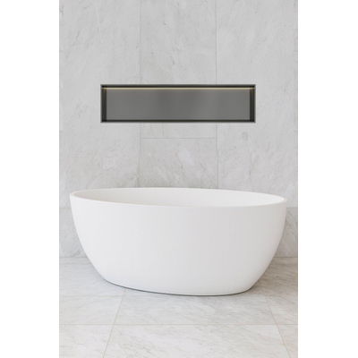 Hotbath &MORE Inbouwbox of inbouwnis - 30x120x10 - met LED - IP44 - PVD - geborsteld gunmetal (antraciet)