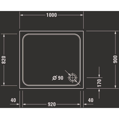 Duravit D-code receveur de douche 100x90x8,5cm blanc