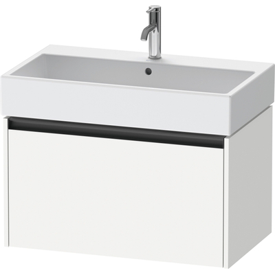 Duravit Ketho.2 Wastafelonderbouwkast - met 1 lade - 78.4x46x44cm - met greep antraciet - wit mat