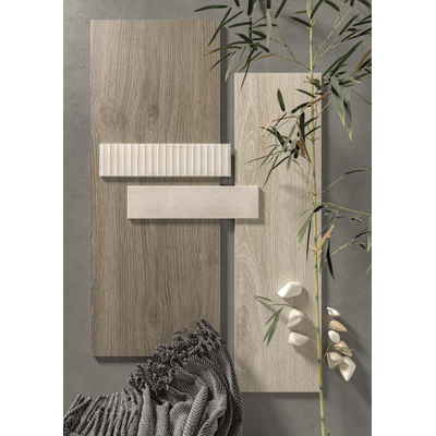 Cifre Cerámica Mussa Voor wandtegel - 30x7.5cm - 8mm - ribbel - Ivoor