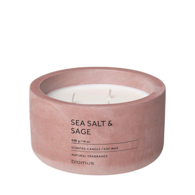 Blomus Fraga Geurkaars - sea salt/ sage hoogte 6.5cm - diameter 13cm - withered rose SHOWROOMMODEL