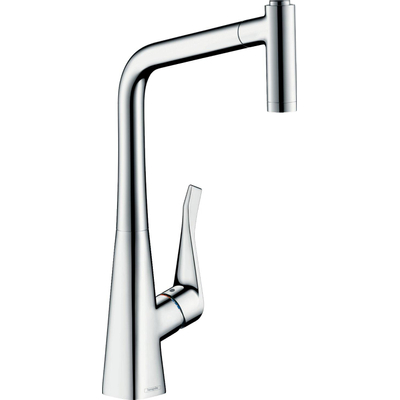 Hansgrohe Metris M71 - 1 greeps keukenmkr - 320 met uittrekb vuistdche - 2jet chrm - hoogglans chroom