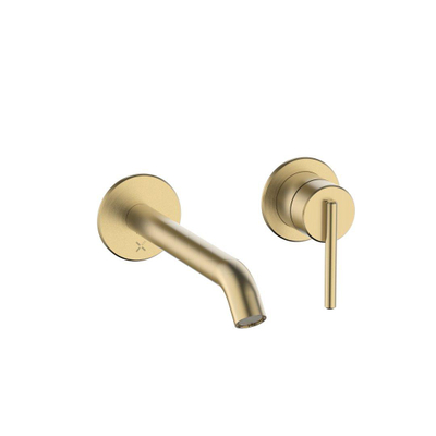 Crosswater 3ONE6 Robinet de lavabo - encastré - 2 trous - inox - laiton brossé