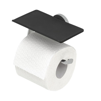 Tiger Noon Toiletrolhouder - zonder klep - met planchet - chroom
