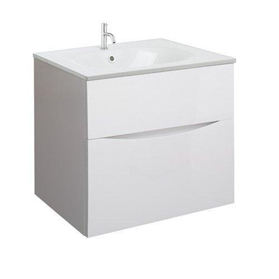 Crosswater Furniture Basin Vergo Wastafel - 70cm - zonder kraangaten - marble - white (wit)